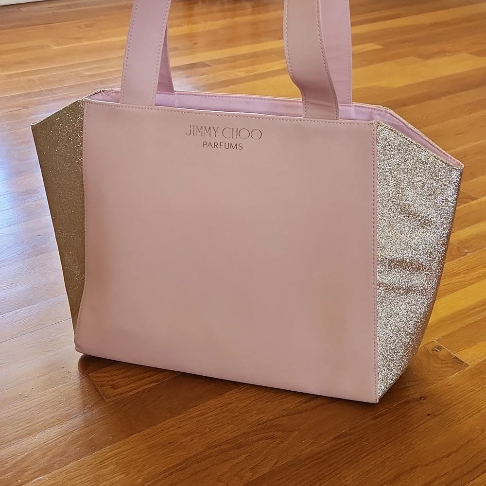 Jimmy Choo Blush Glitter Weekender Tote
